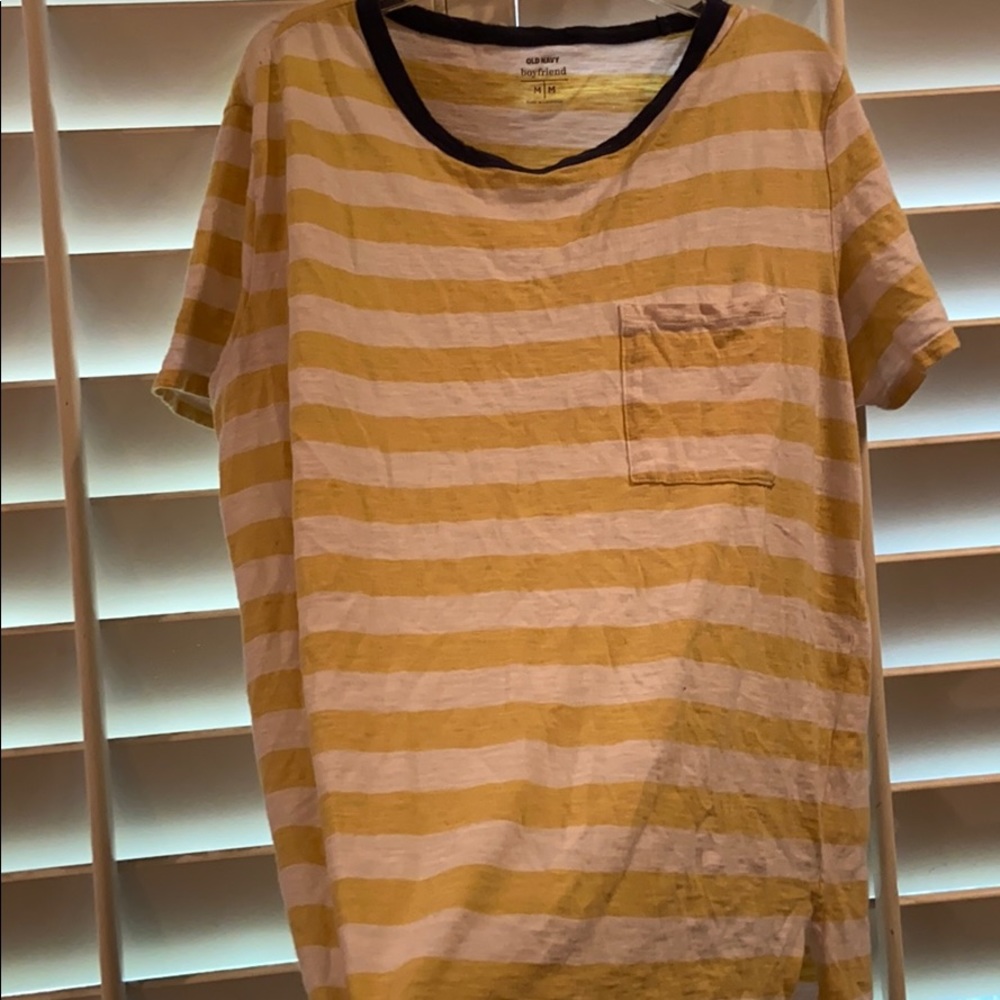 Striped yellow and white shirt